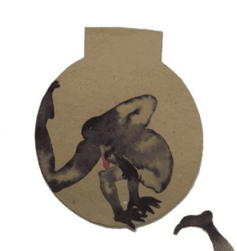 herd of sheep on road painting