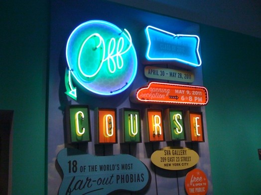 Course exhibition event advertisement made with colorful neon signs