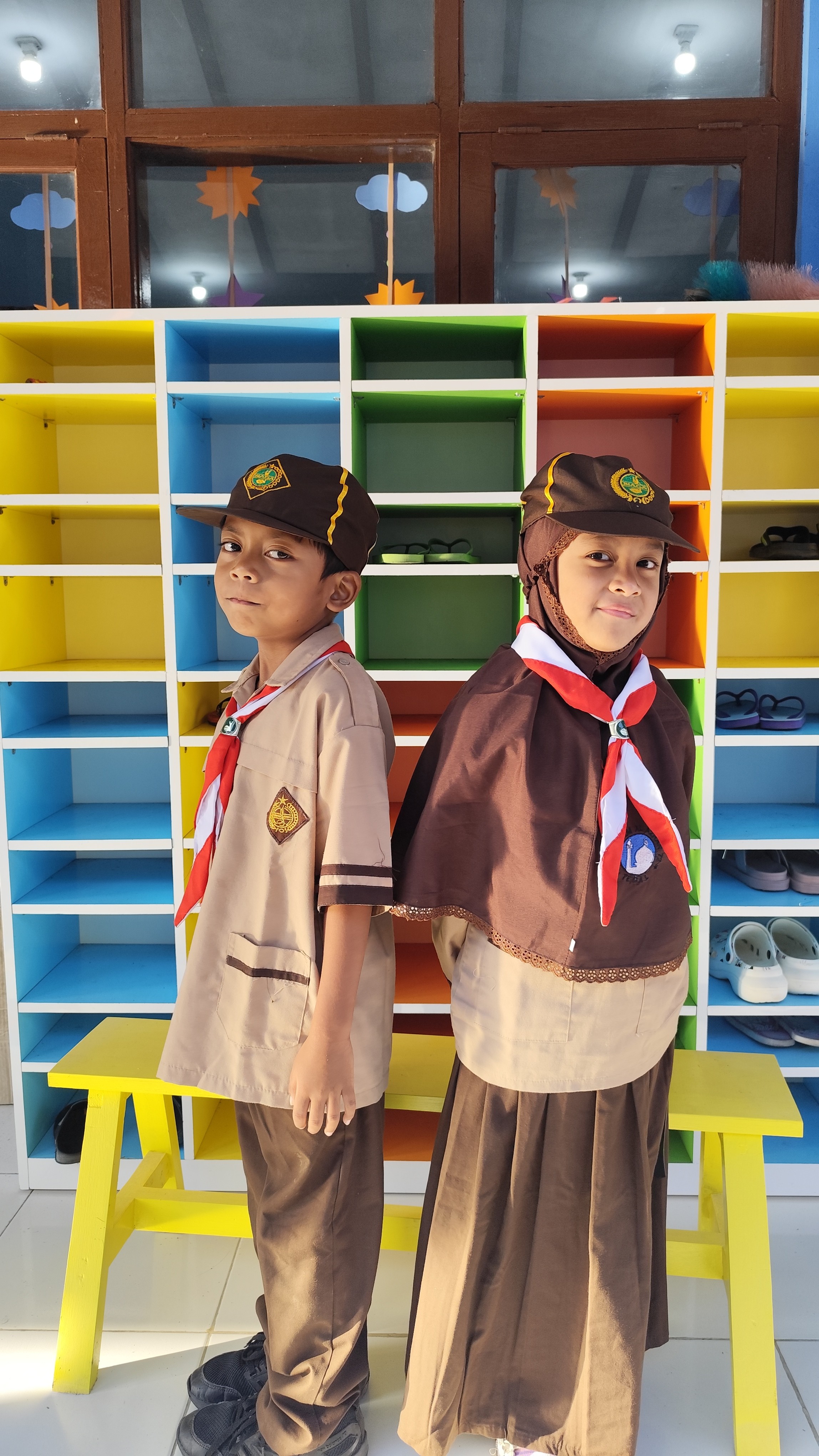 man in red green and blue uniform