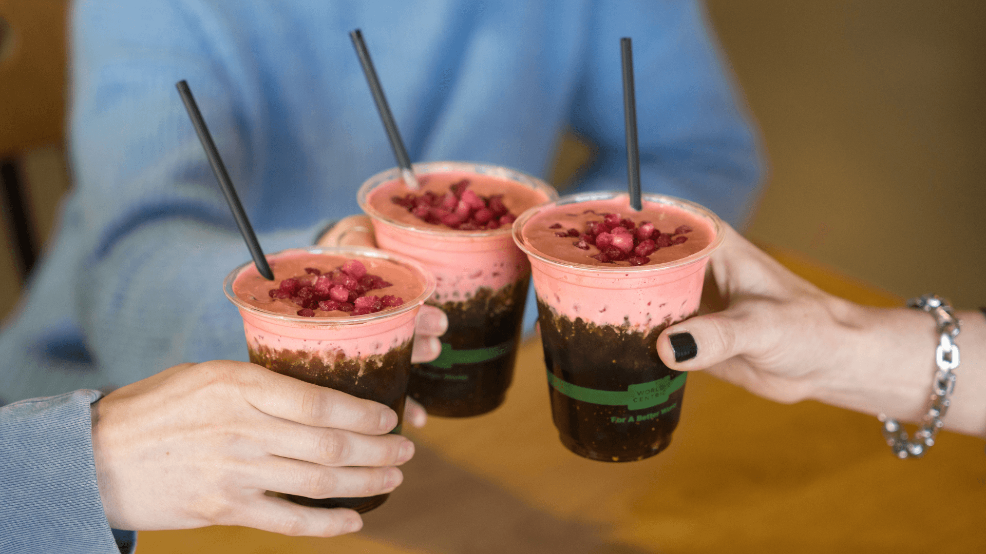Two ladies with smoothies