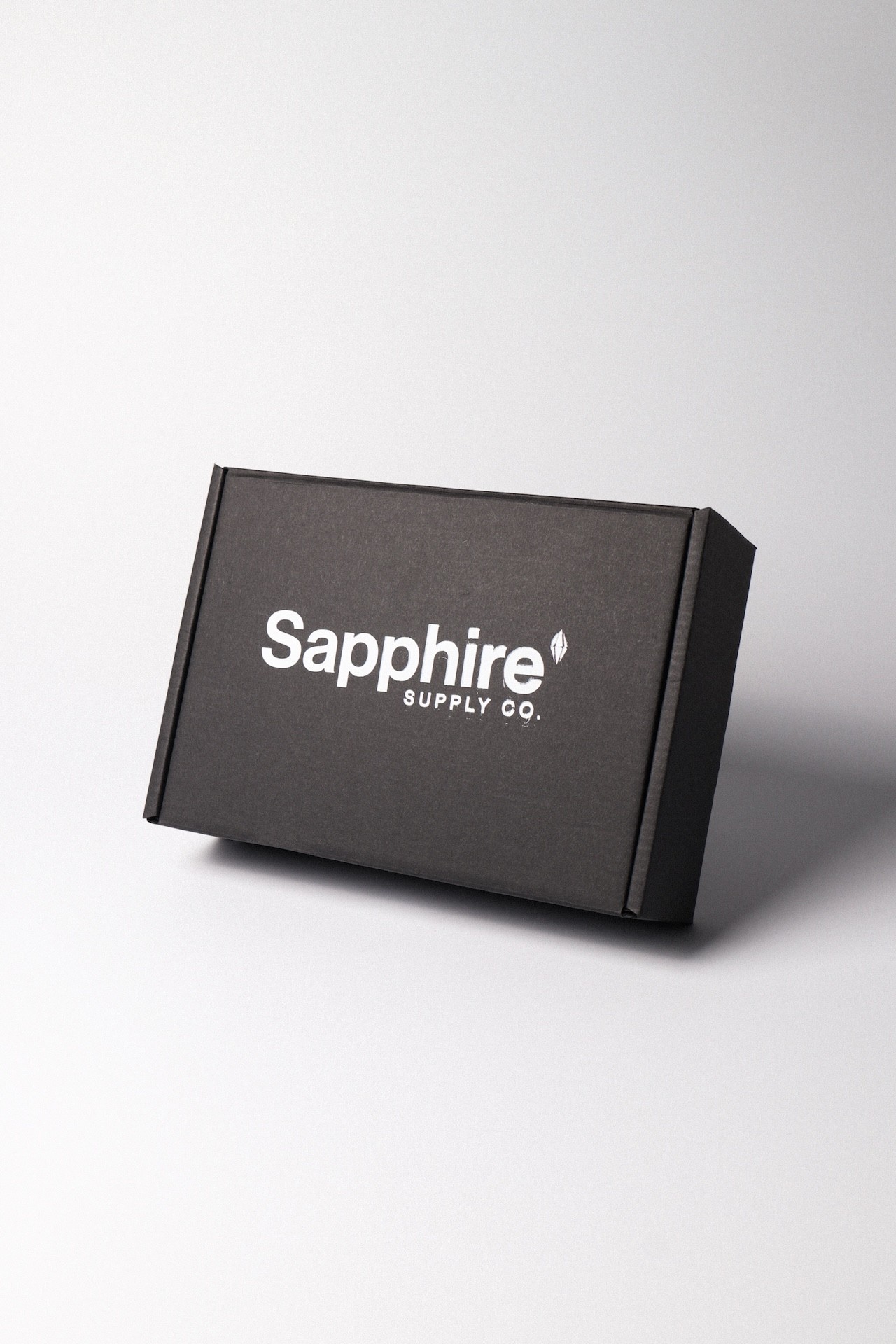 Product shot of a box, screen printed logo