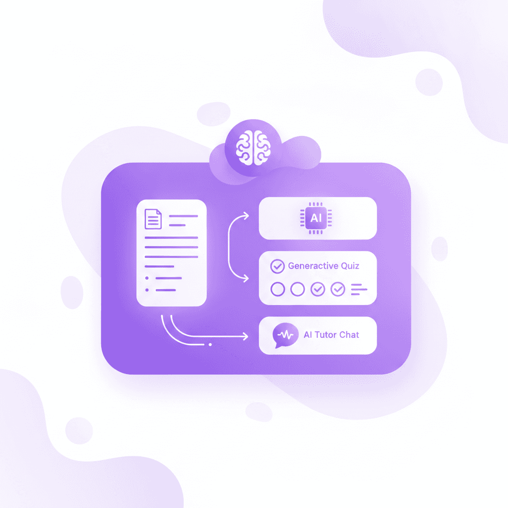 Penseum platform generating interactive study materials from an uploaded Cornell notes PDF