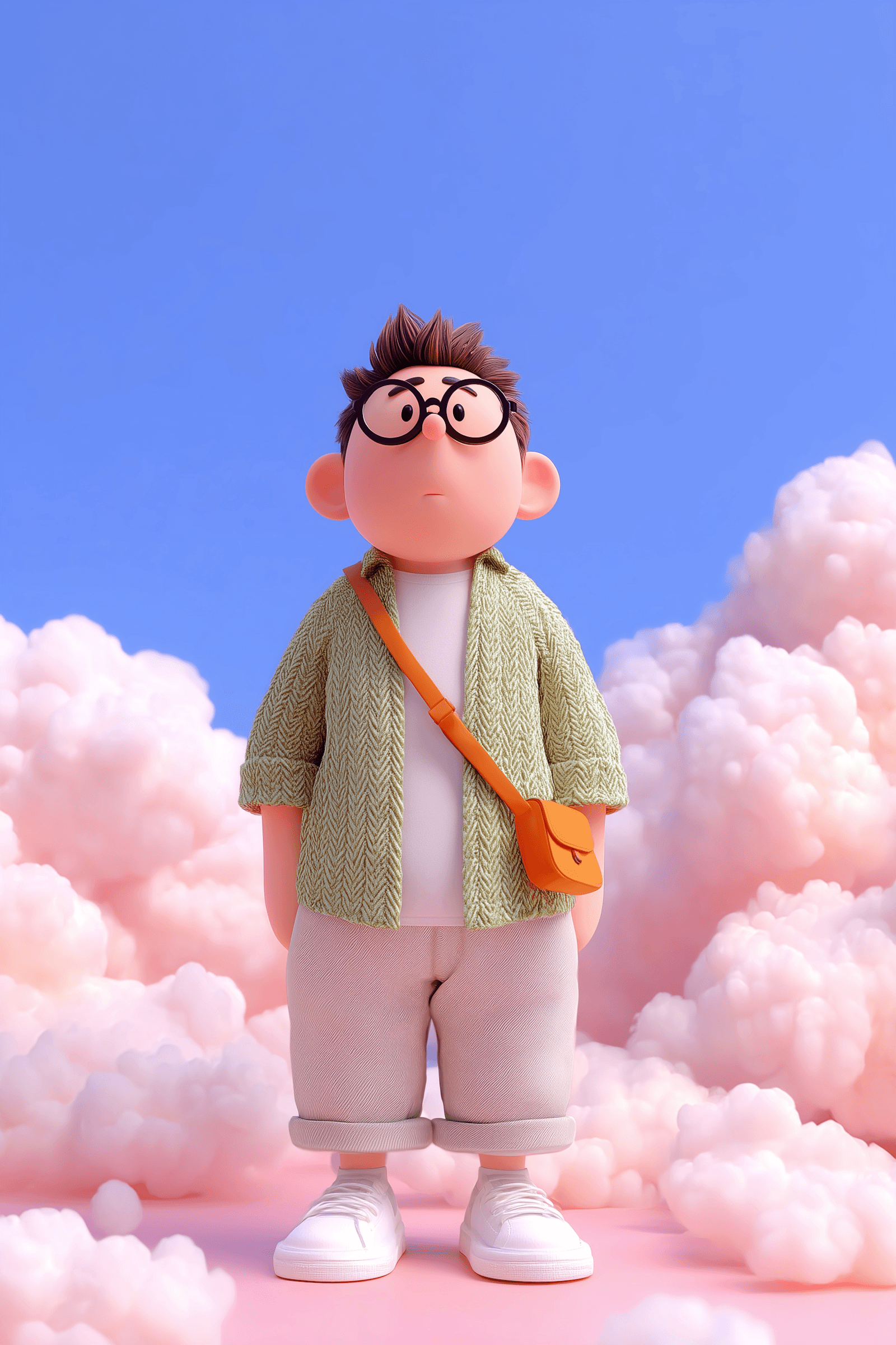 guy standing in front of clouds