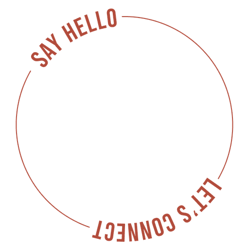 circle with spinning text say hello and lets connect