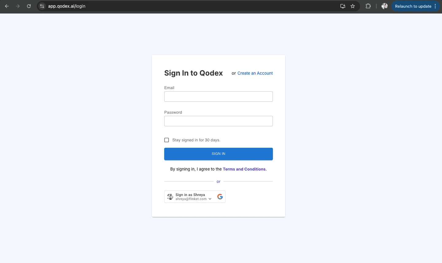 Sign In and Create Your Profile