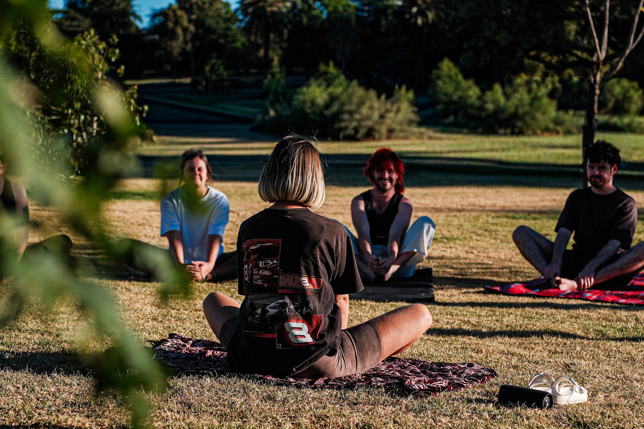 Commercial photography by JamesTheLyon for PixelSpaces — events, gigs, headshots, people, and architecture — park yoga namaste mindfulness grounded local community 