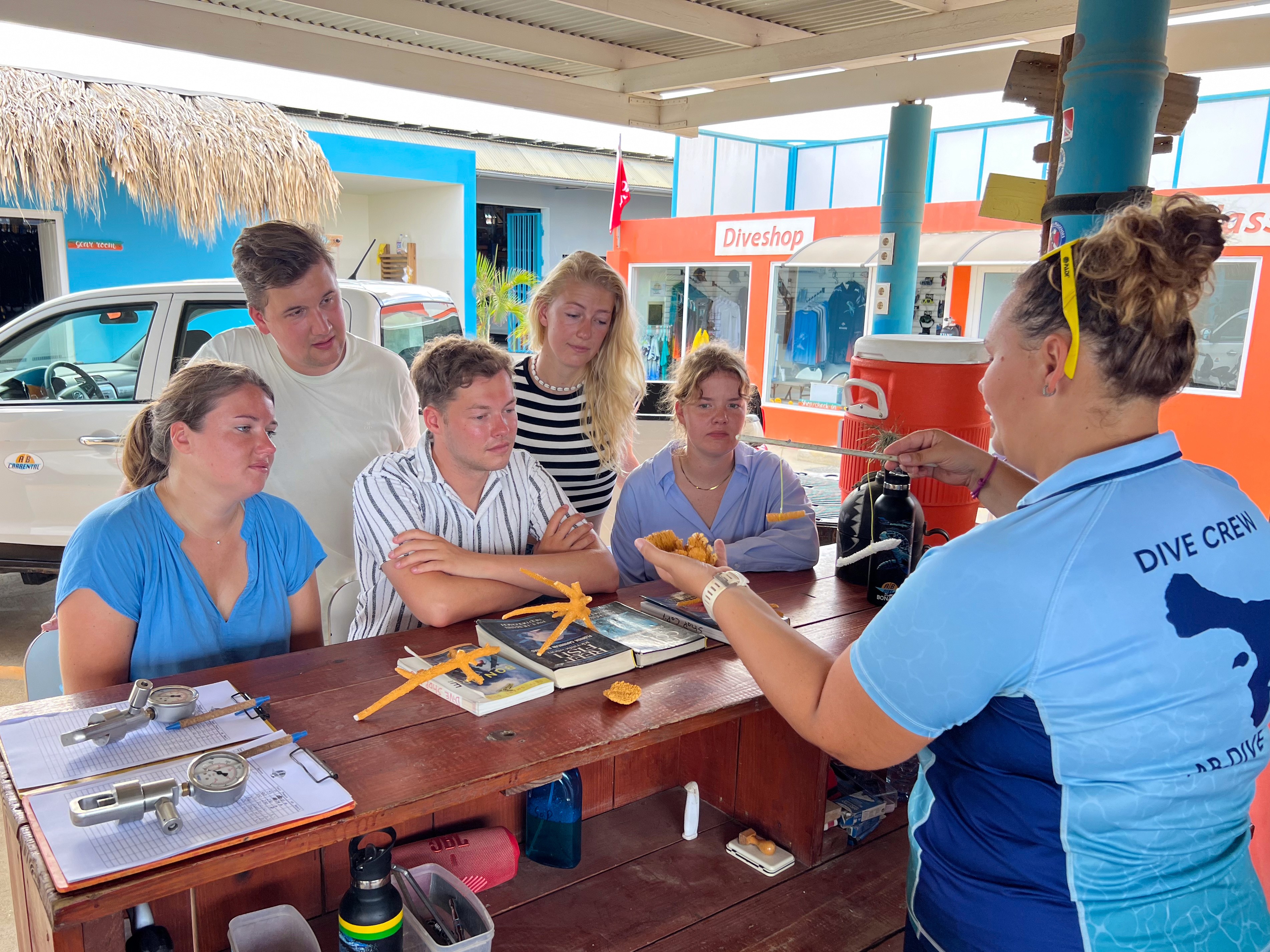 AB Dive Staff Instructing safety dive techniques