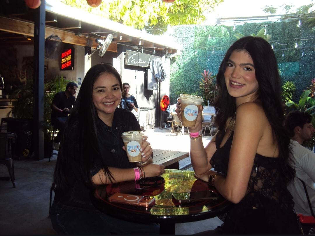 Cozy café interior with bar and hanging lights