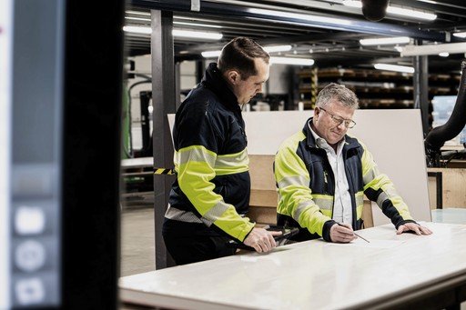 Founder David Davis overseeing the Hygidoor manufacturing