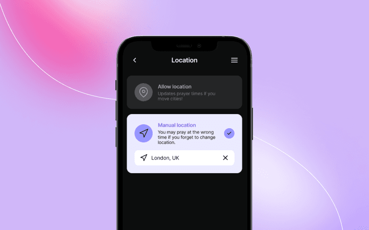 Prayerly App: Make Adjustments to the Prayer Schedule With Location Settings