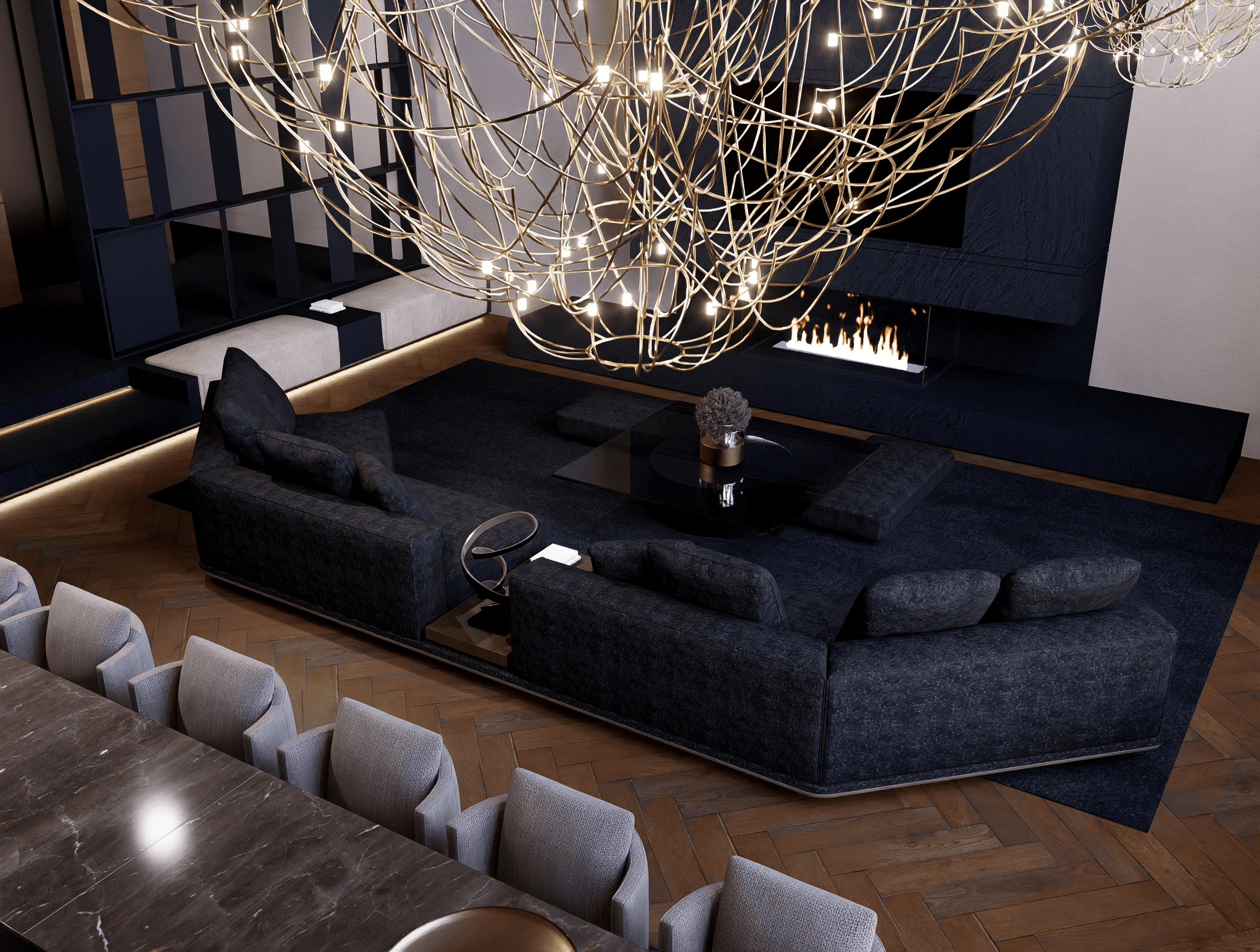 dark minimalism residence in Limassol Cyprus by topos design studio