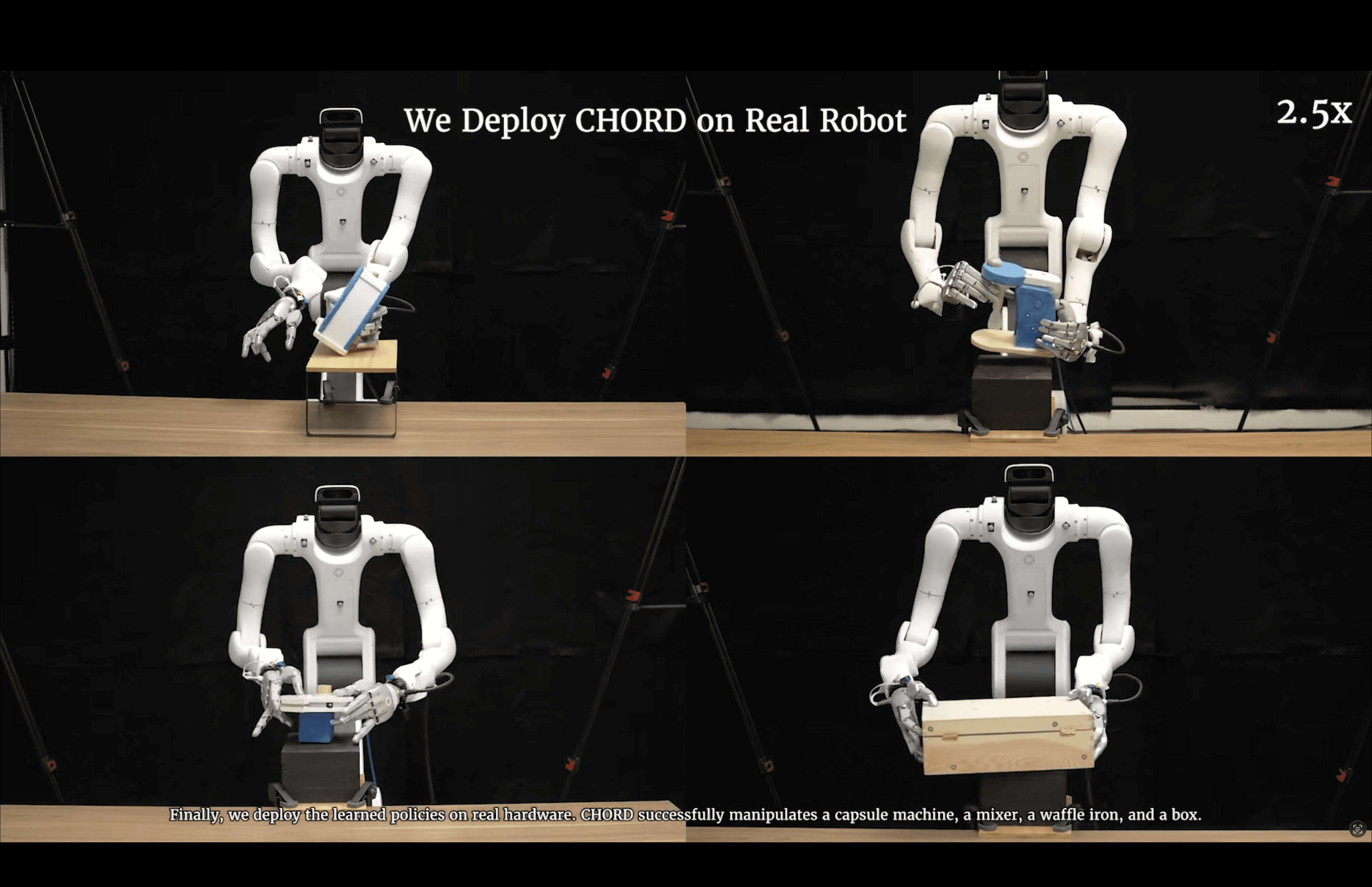 Dexmate Vega robot performing whole-body manipulation in the CHORD project