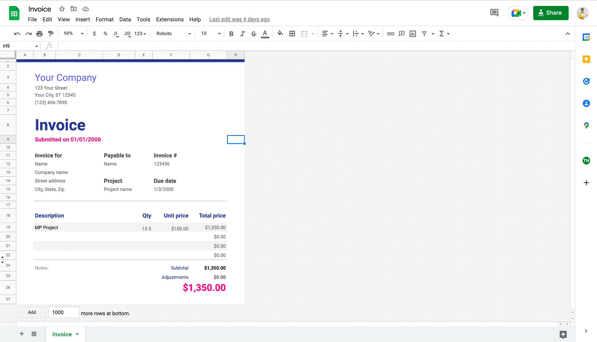 invoice-google-sheets