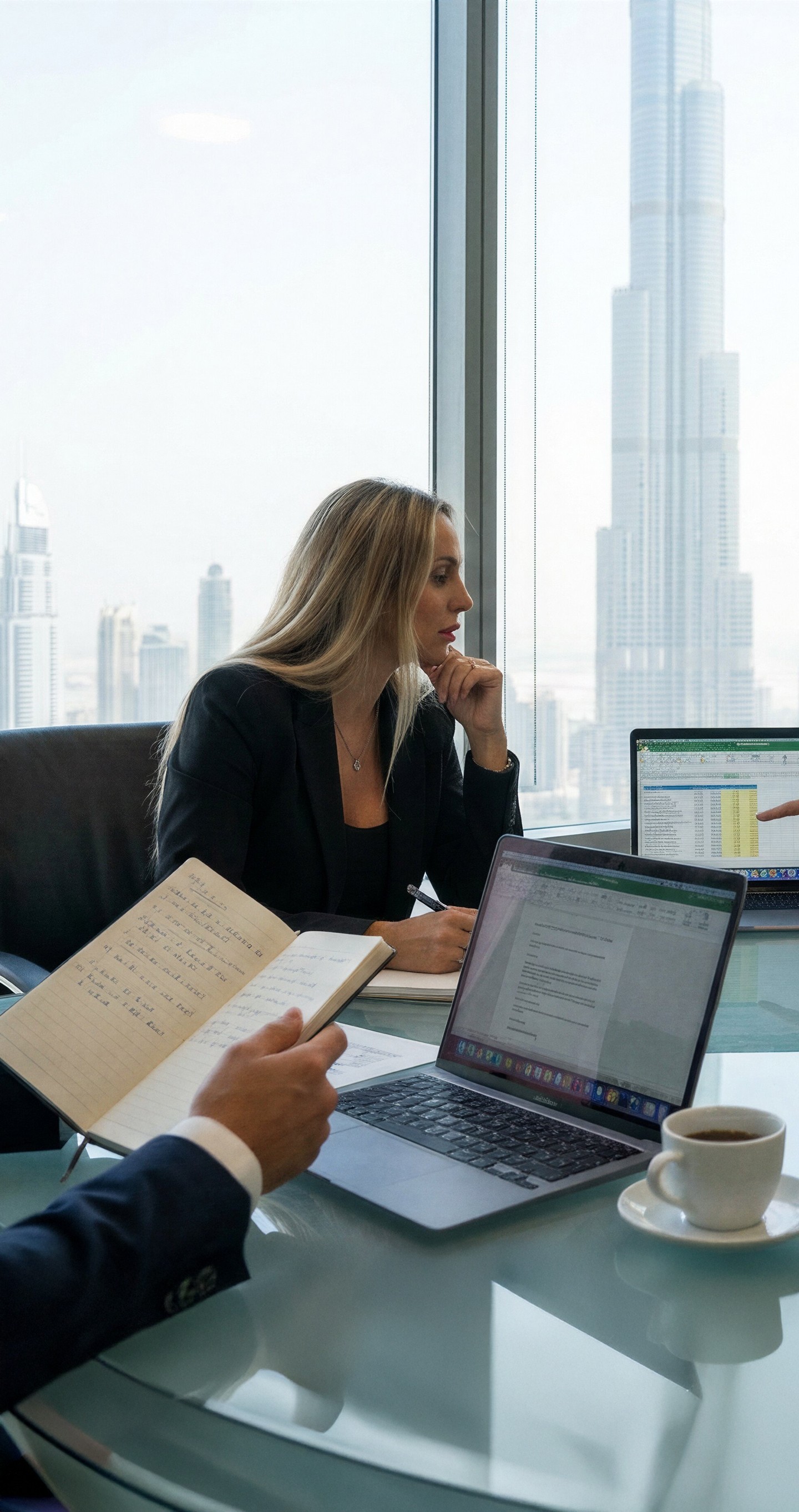 Team members working