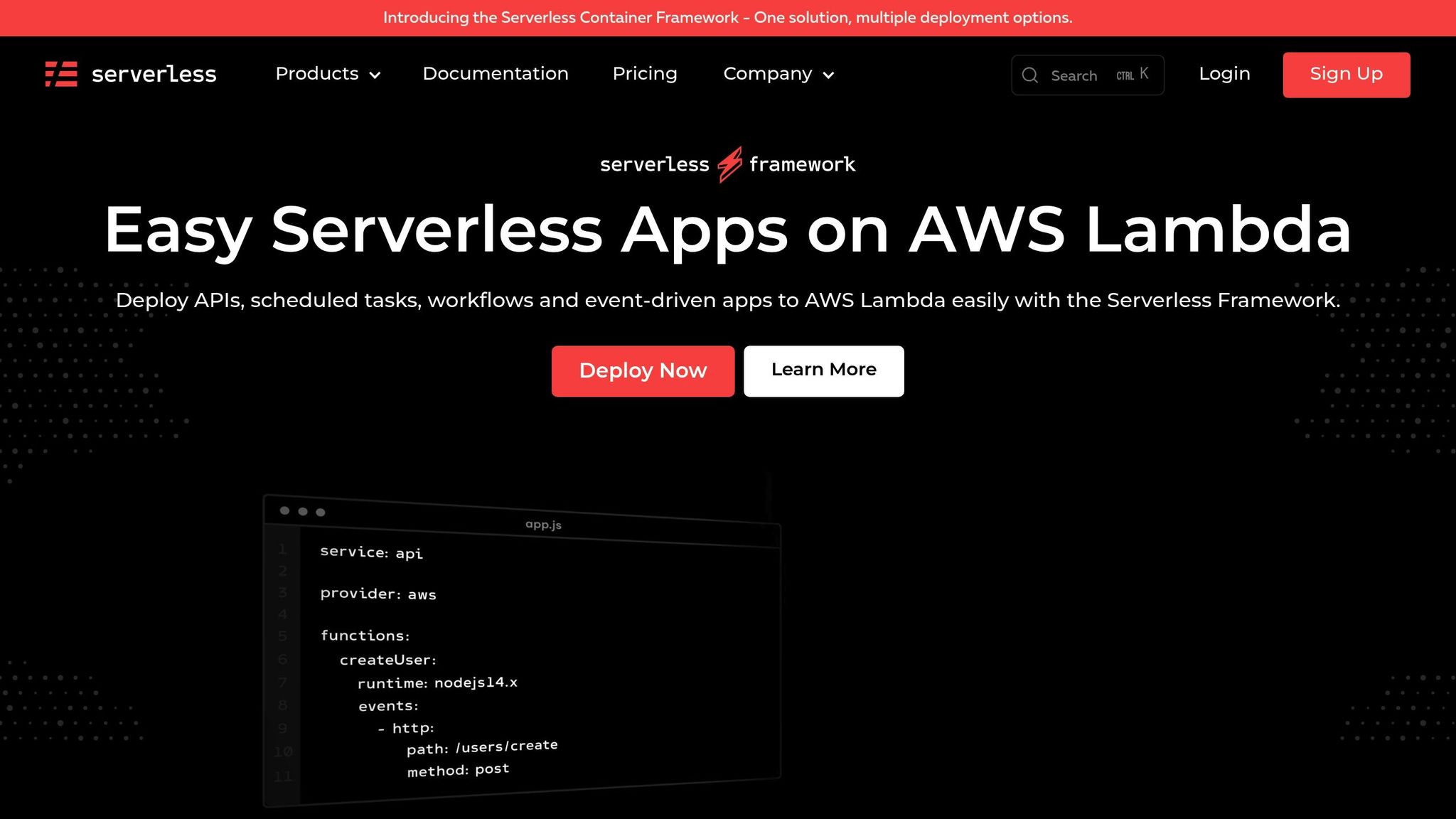 Serverless framework