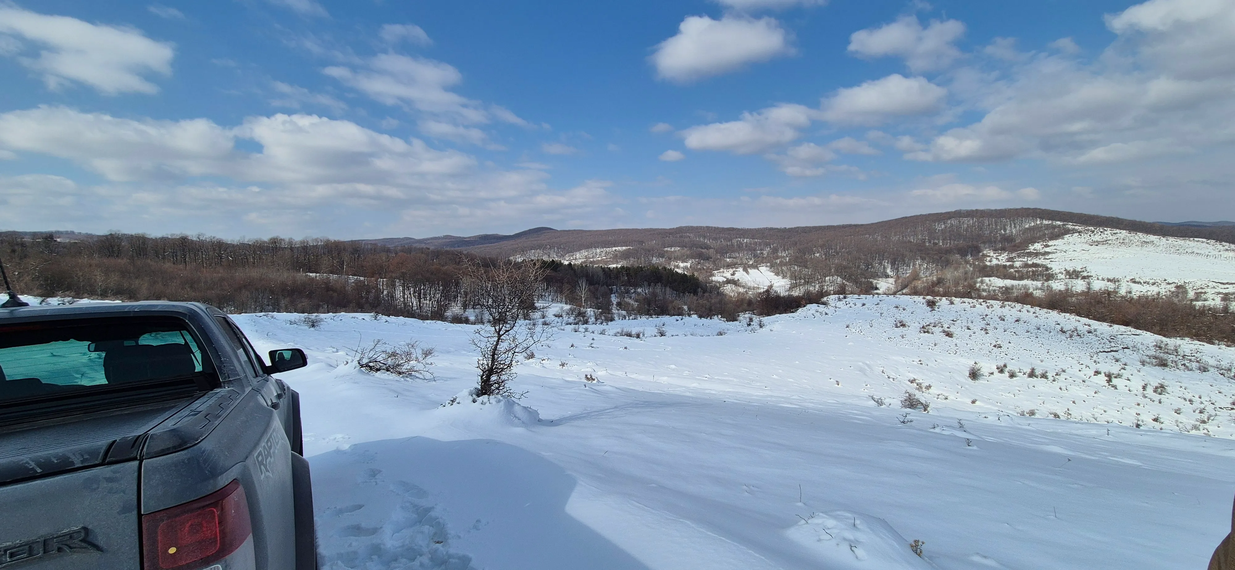 Car in the snow island