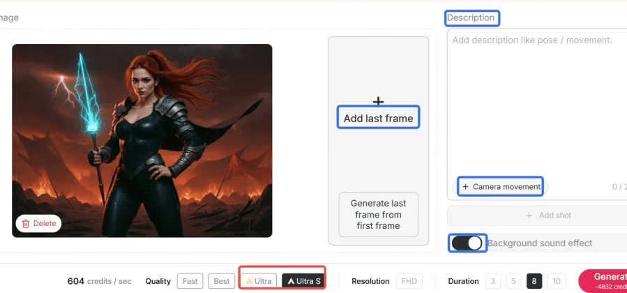 choose ultra S mode, veo 3.1