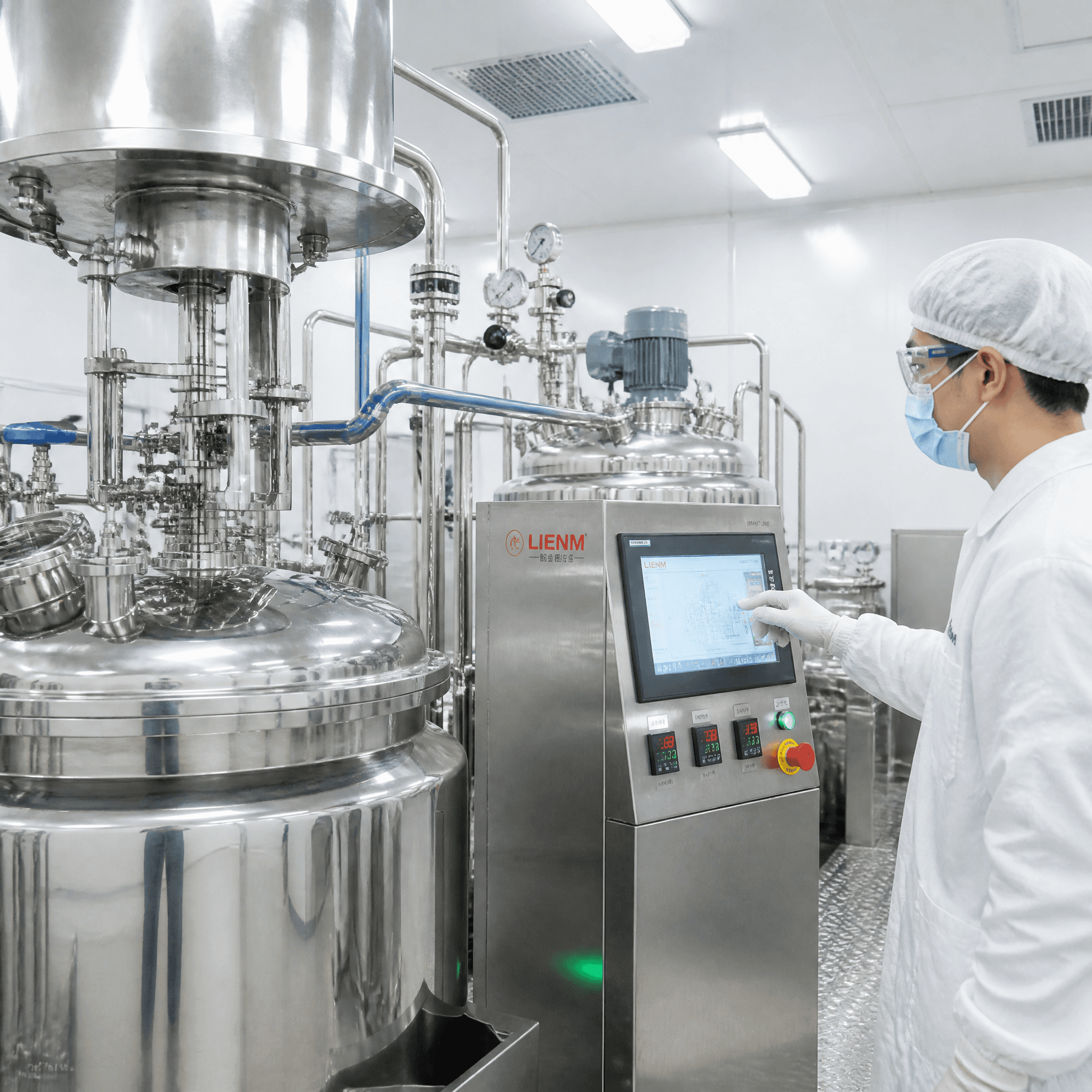 化妝品工廠CIP SIP原位清洗滅菌系統|配料罐管線佈局潔淨車間工程 Cosmetics Factory CIP SIP In-Place Cleaning Sterilization System Mixing Tank Pipeline Cleanroom Engineering