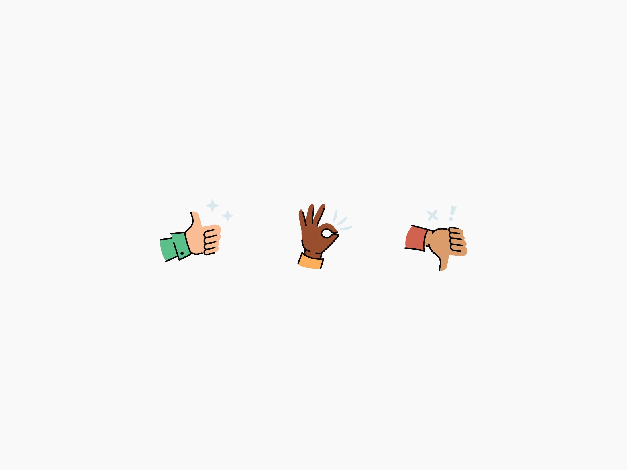 Turbotax Emoji Hand Gesture Icons