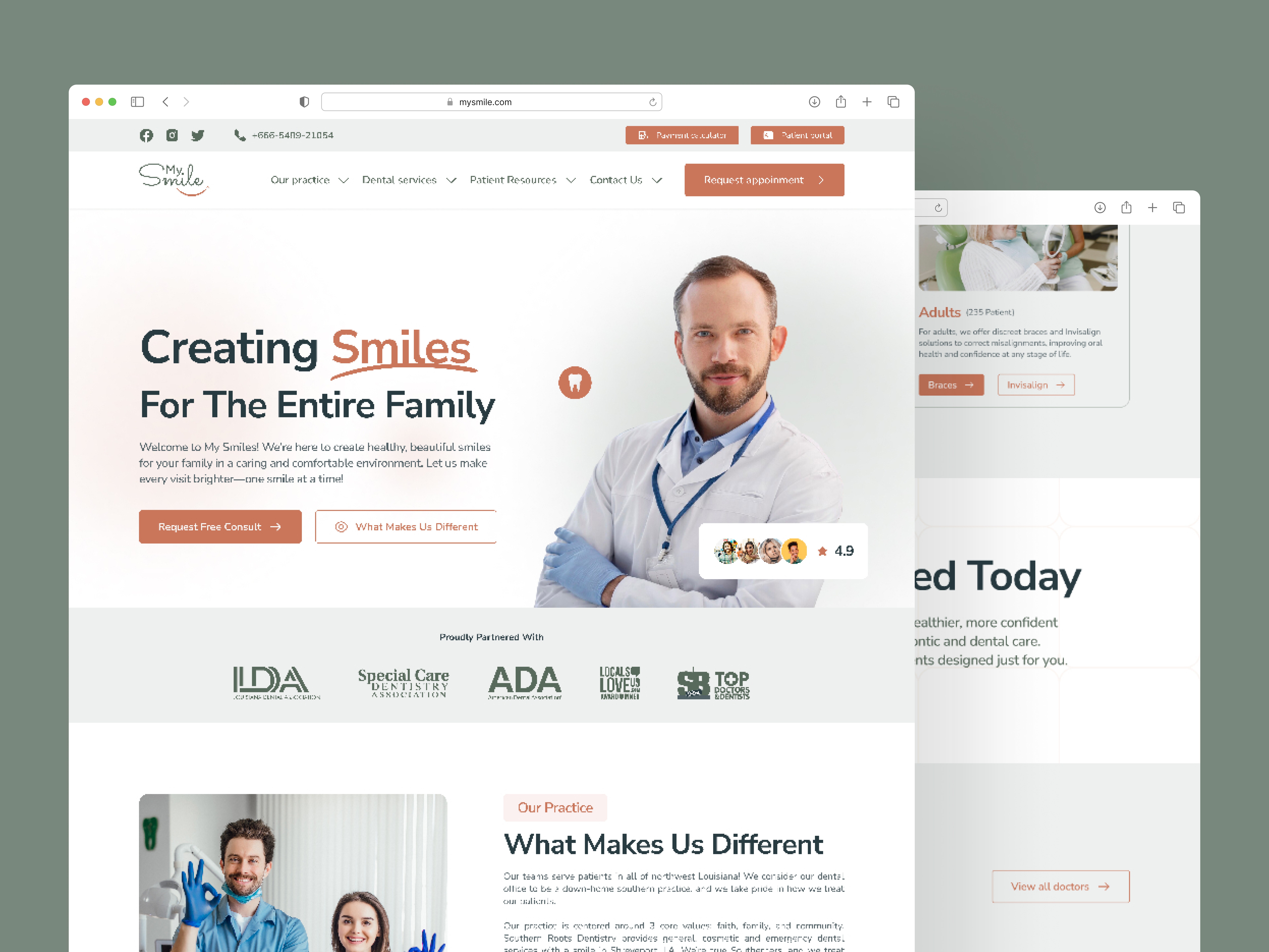 Dentist Mockup_Complete website UI