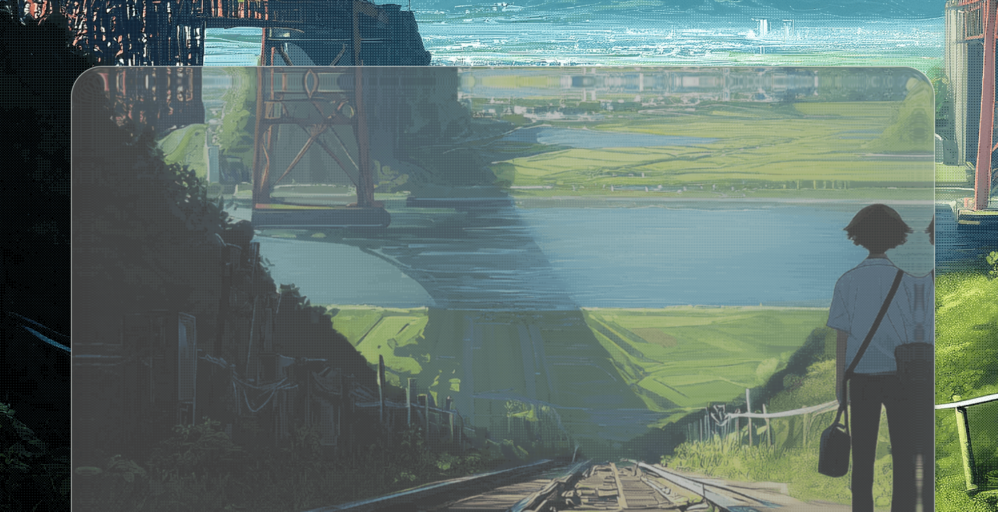 Man fishing from a pier at sunset