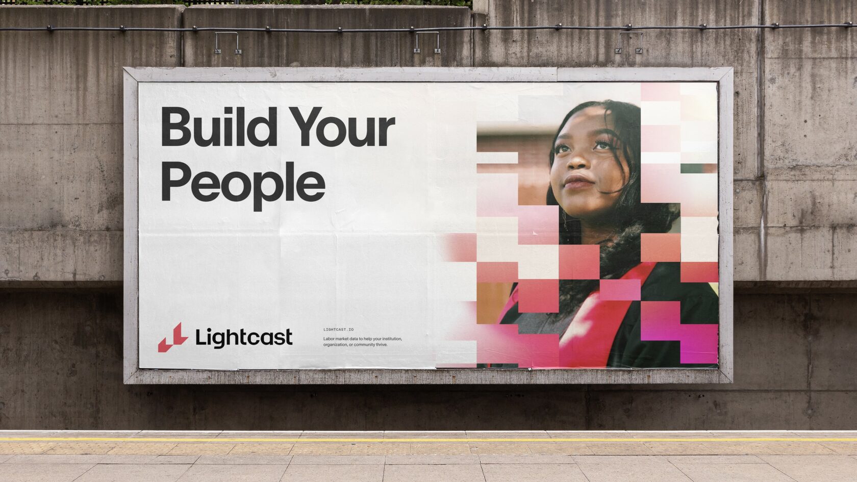 Image of a Lightcast brand on billboard