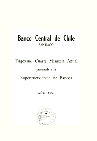 Banco Central de Chile. Memoria Anual 1959