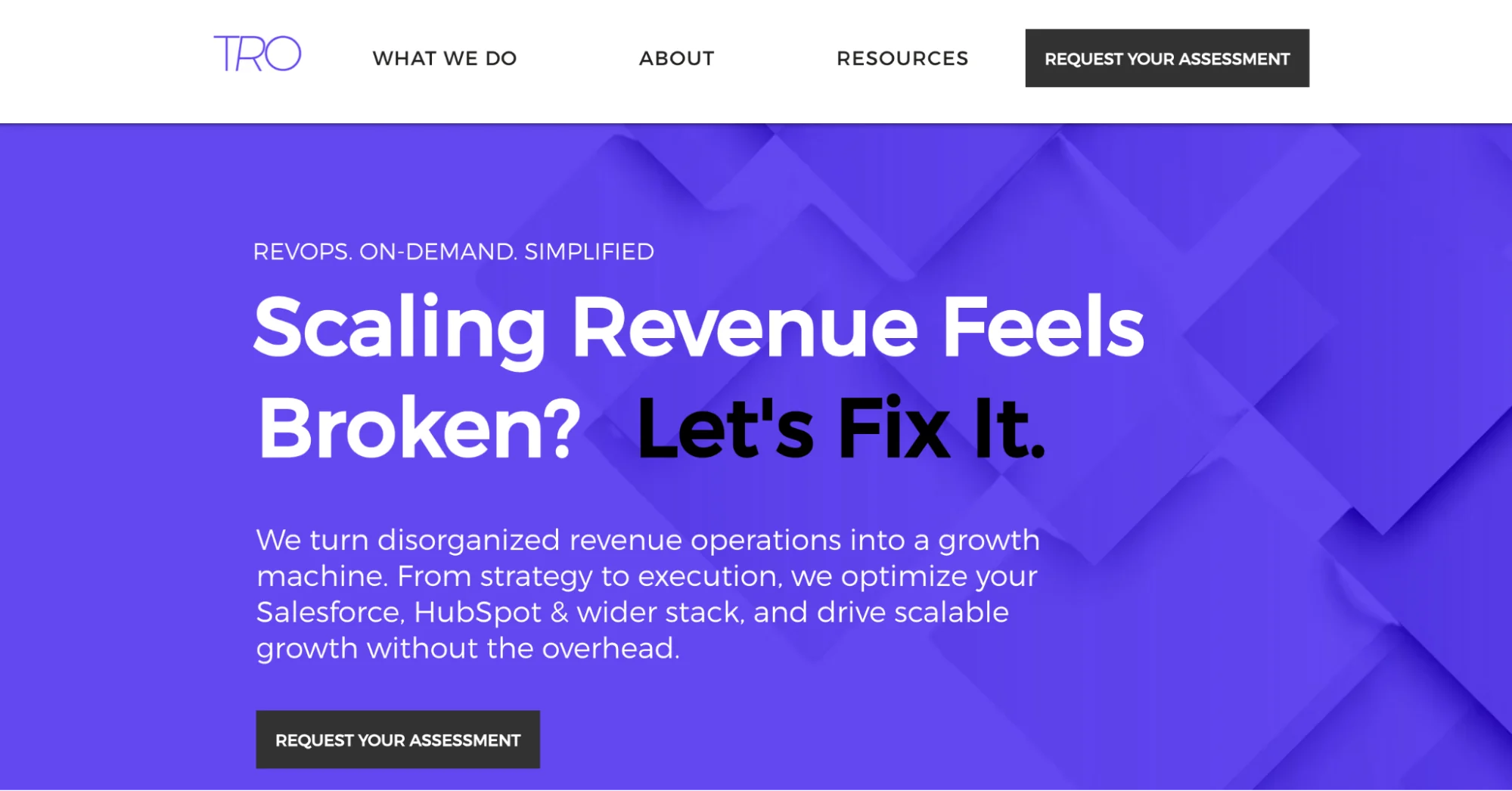 Think RevOps homepage: on-demand RevOps consultancy for revenue operations