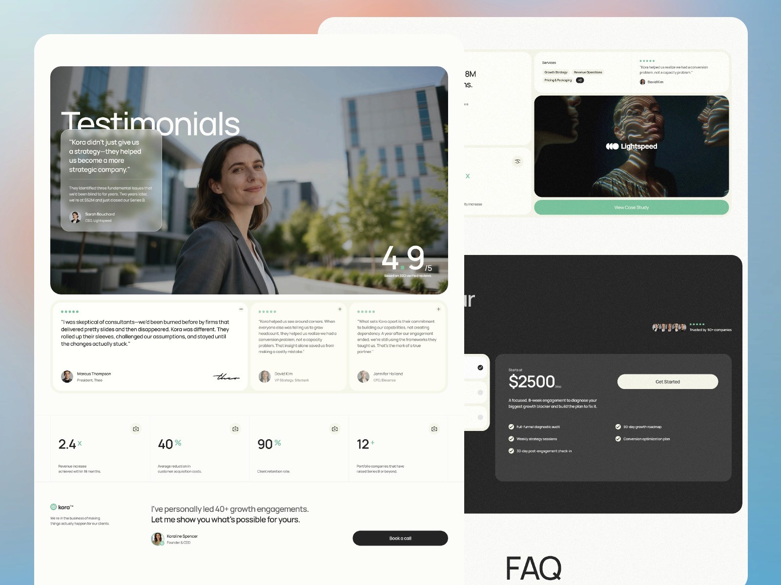 KYMA template case studies page layout