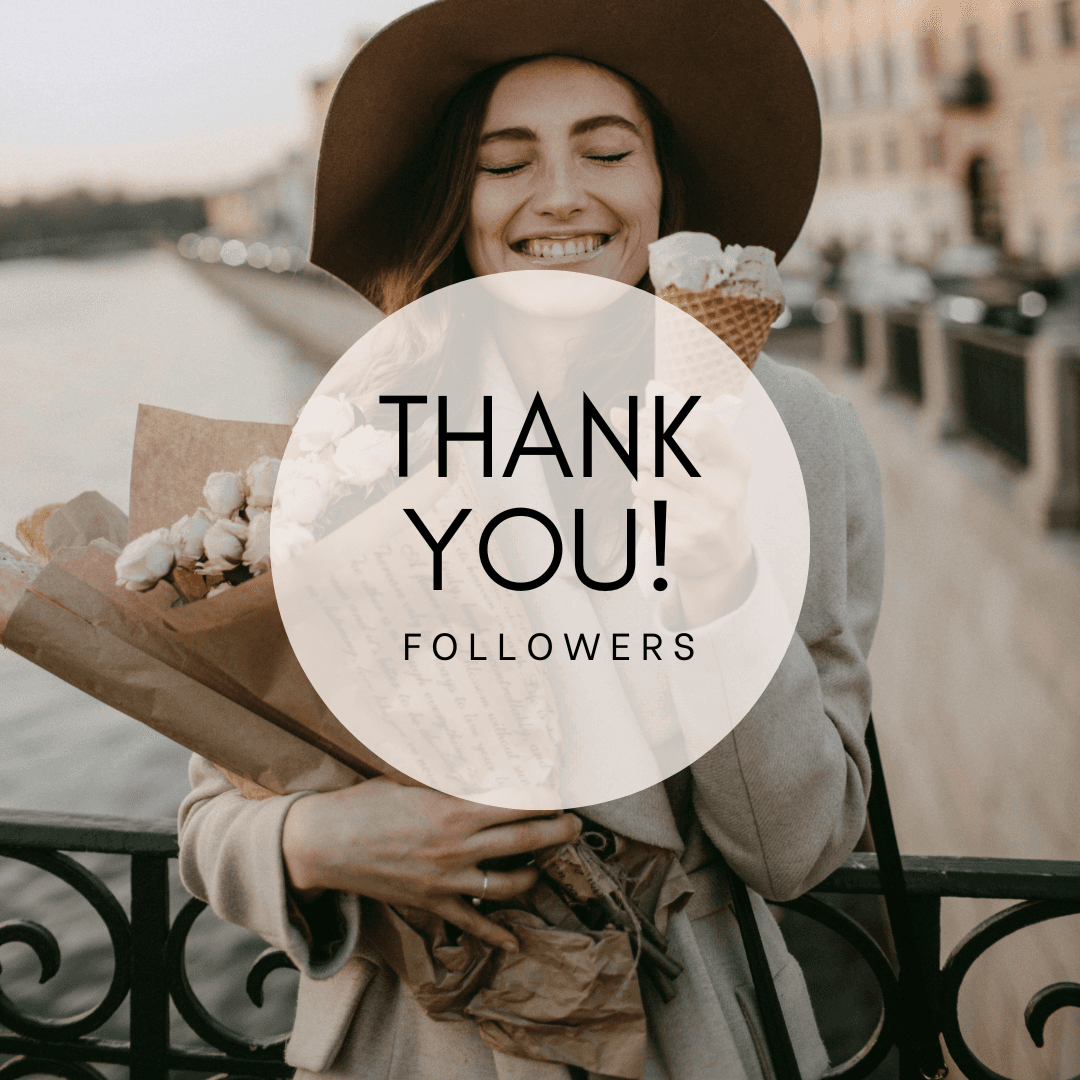Content creator thank you post in hitting follower milestone.