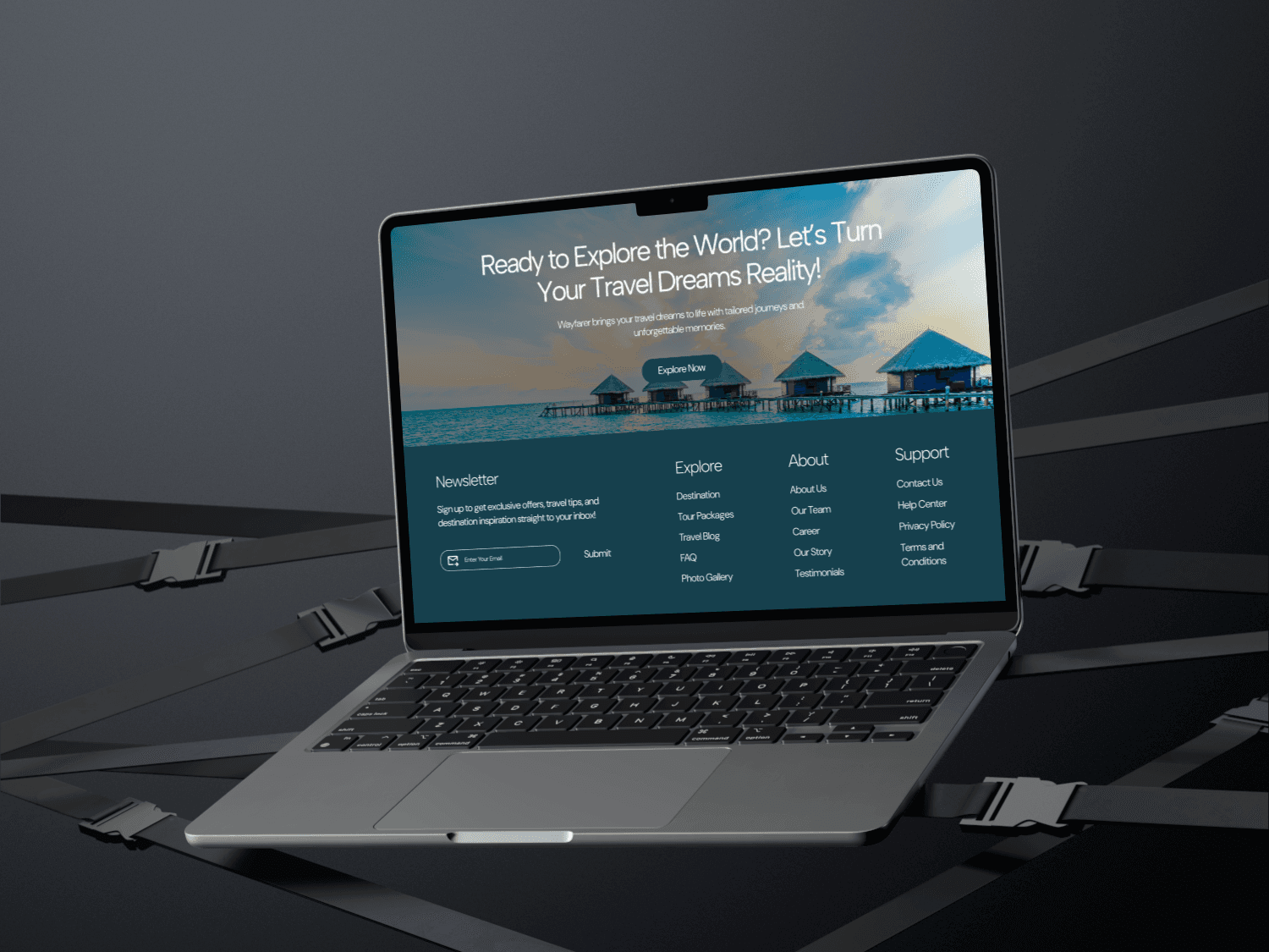 Footer view of Adventure Tourism Website