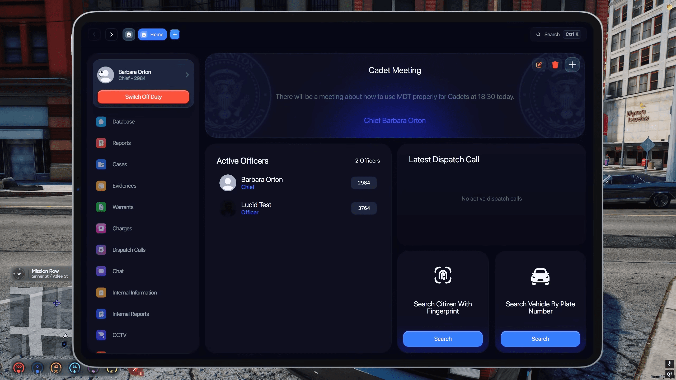 The three-column model: a fixed nav rail so officers build muscle memory, a live column that answers "what is happening", and a detail pane that keeps the citizen in view while you work on them.