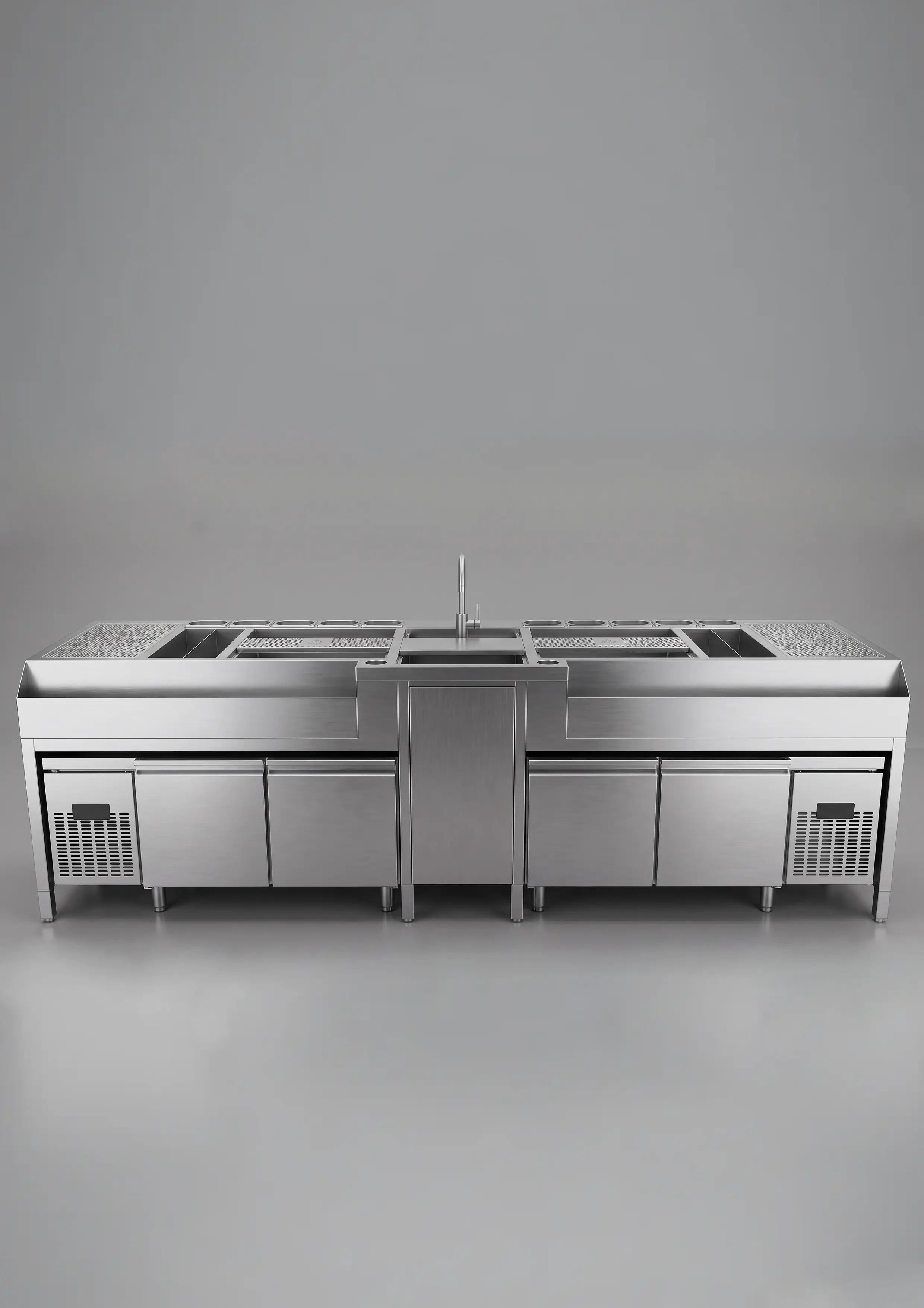 duoble side stainless steel cocktail station