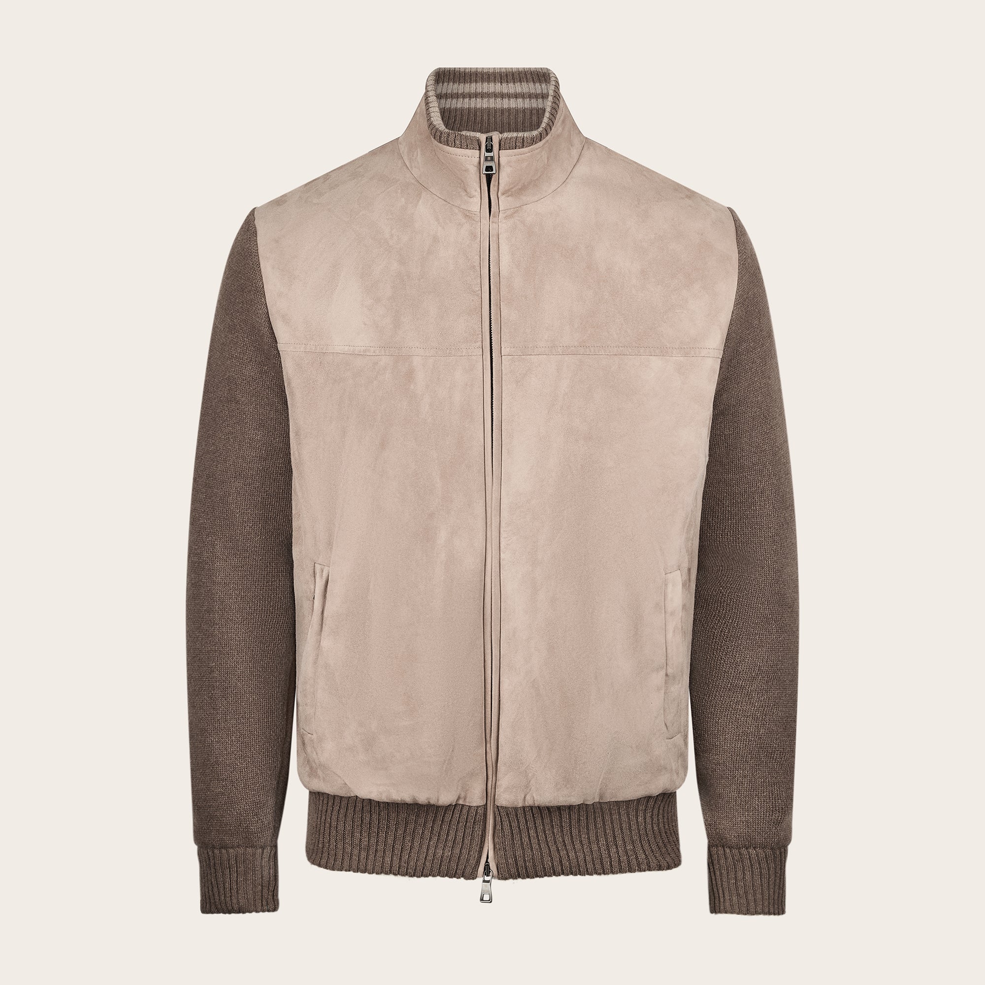 Knitted Bomber with Leather insert - Mandelli UK