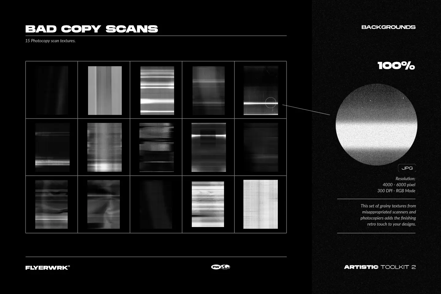 Artistic Toolkit 2 bad copy photocopy scan textures with grain and noise