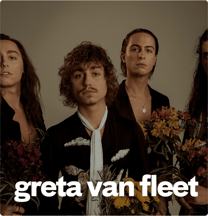 A labeled photograph of Greta Van Fleet