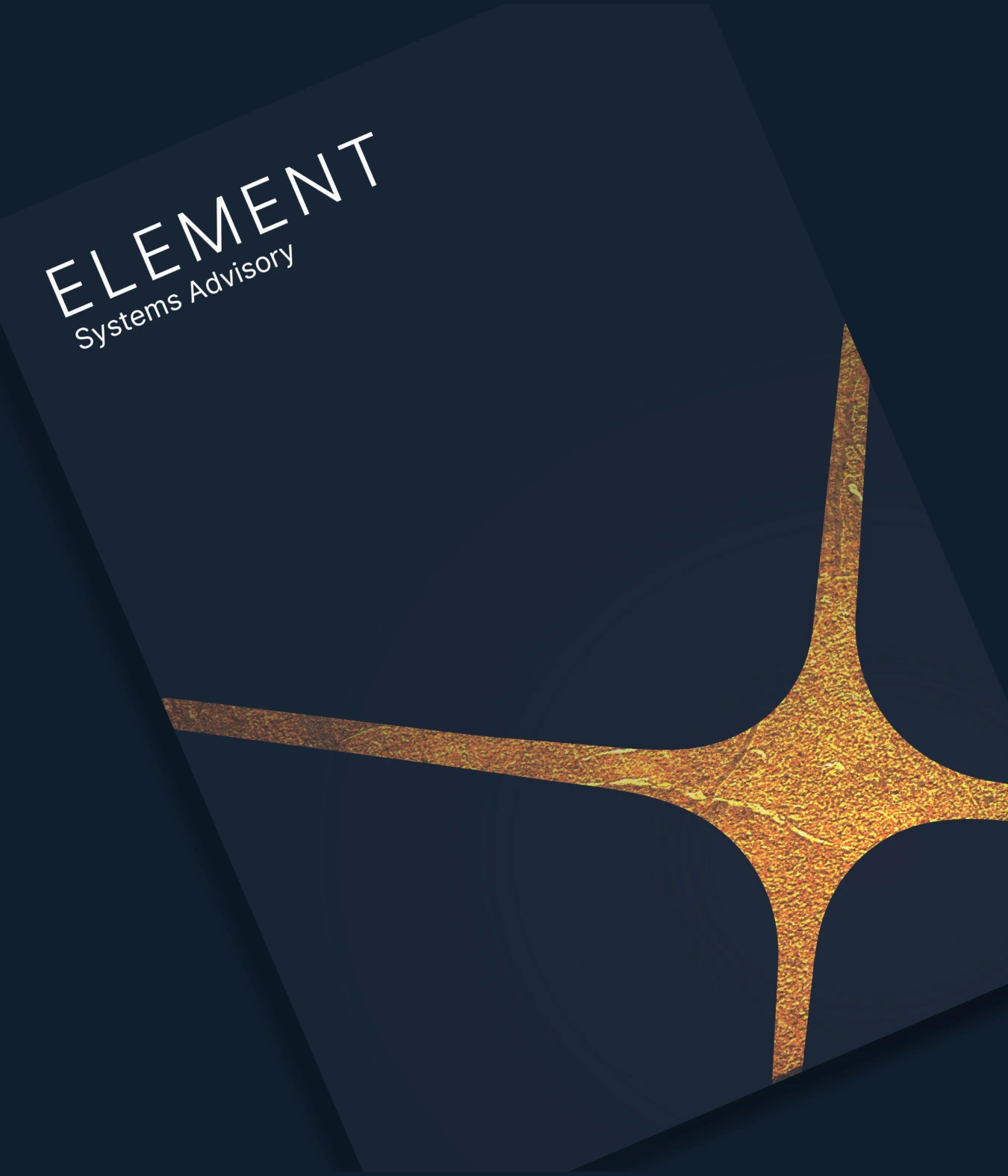 An iPhone displaying the brand materials created for Element Systems Advisory