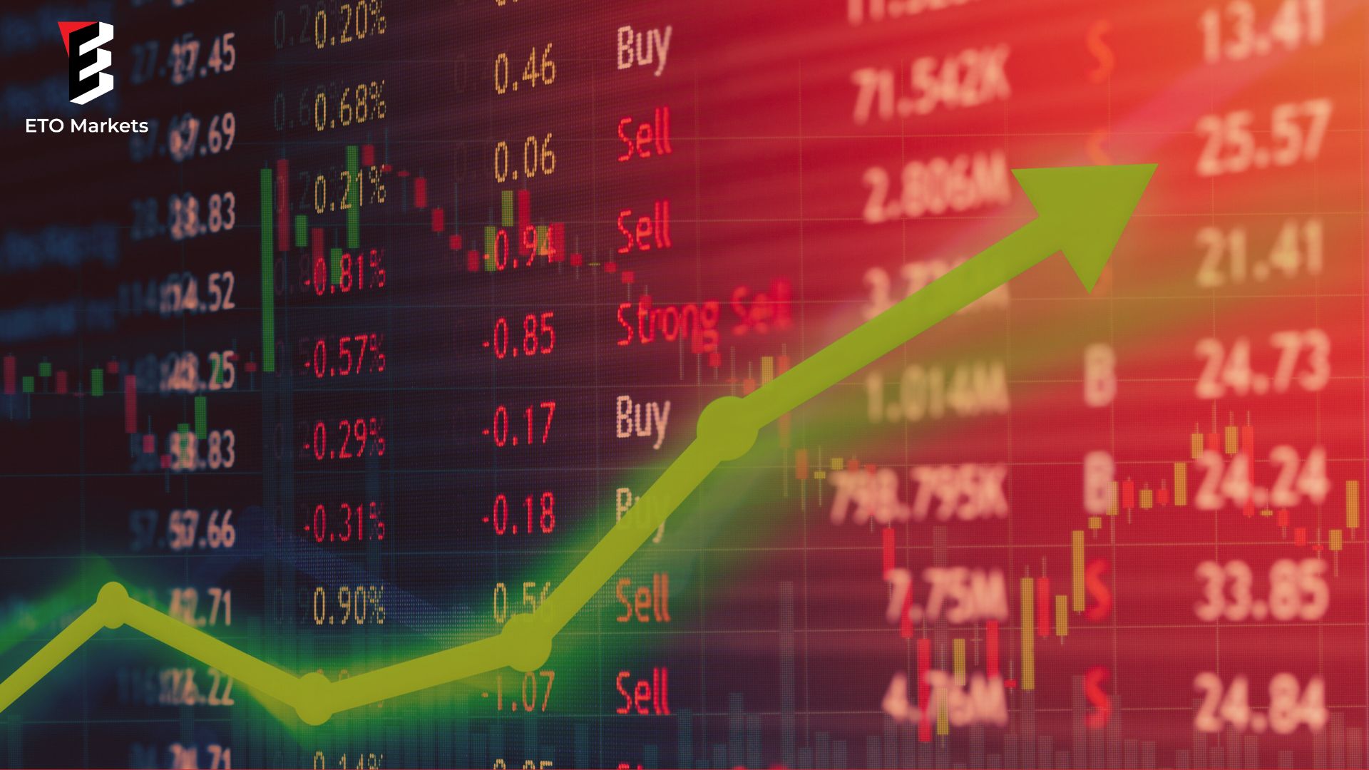 A collage of top stock market trading apps with a positive trendline