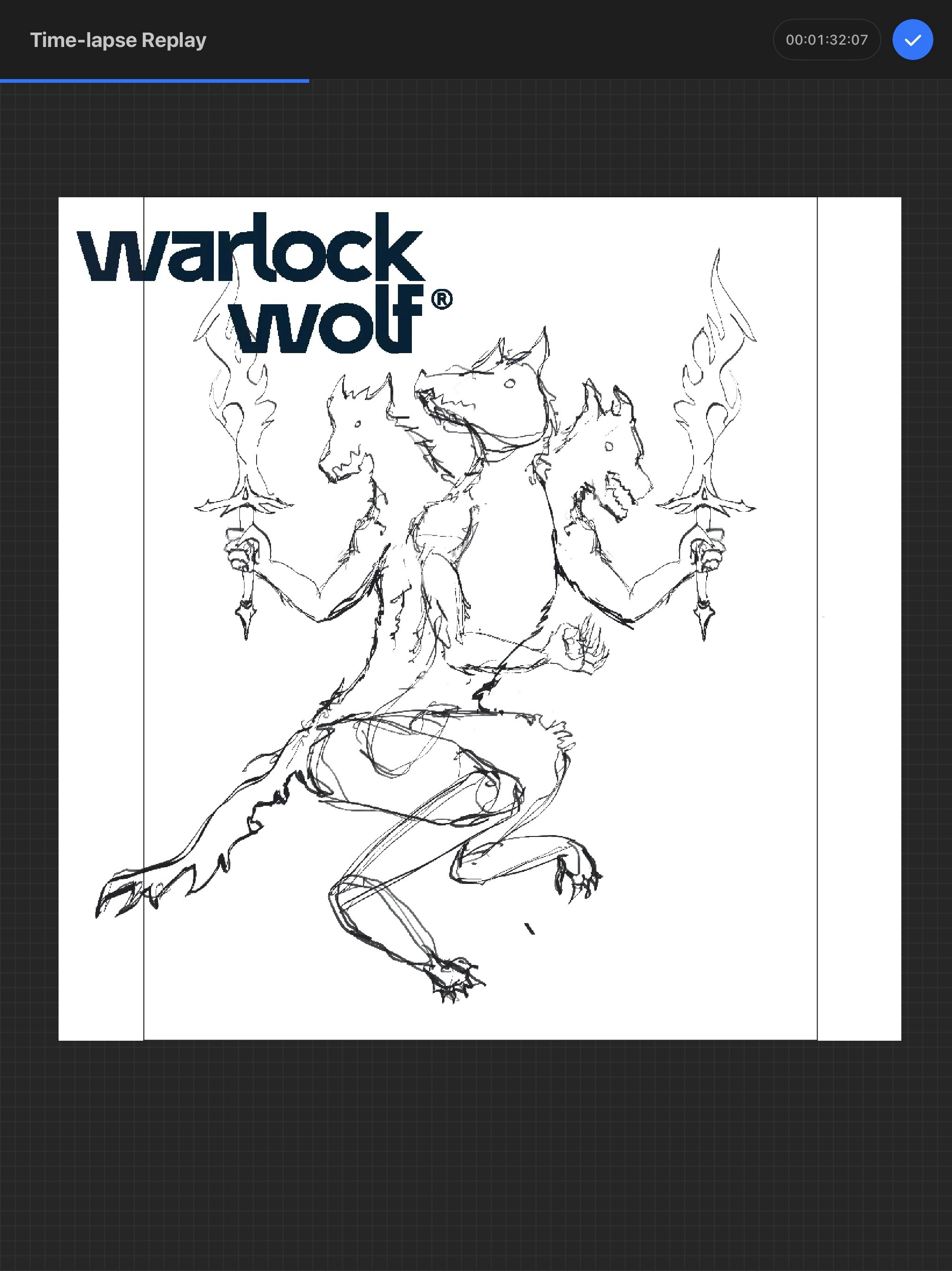 My sketch for WarlockWolf’s overall tone