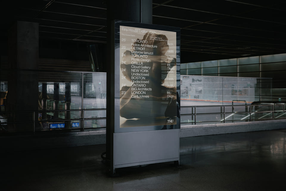 Billboard inside a building with a layout design made for a brand campaign.