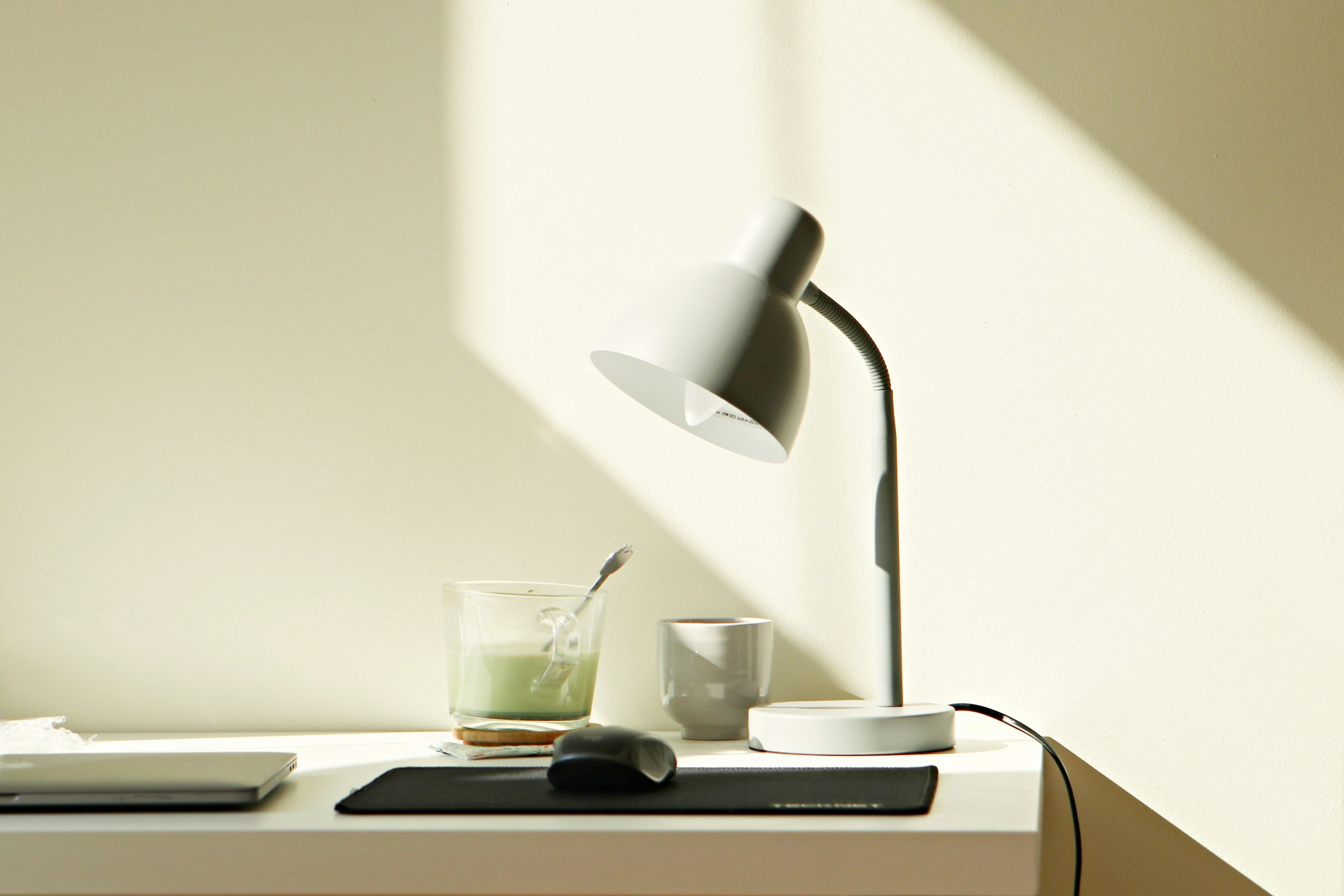 table lamp on a working desk