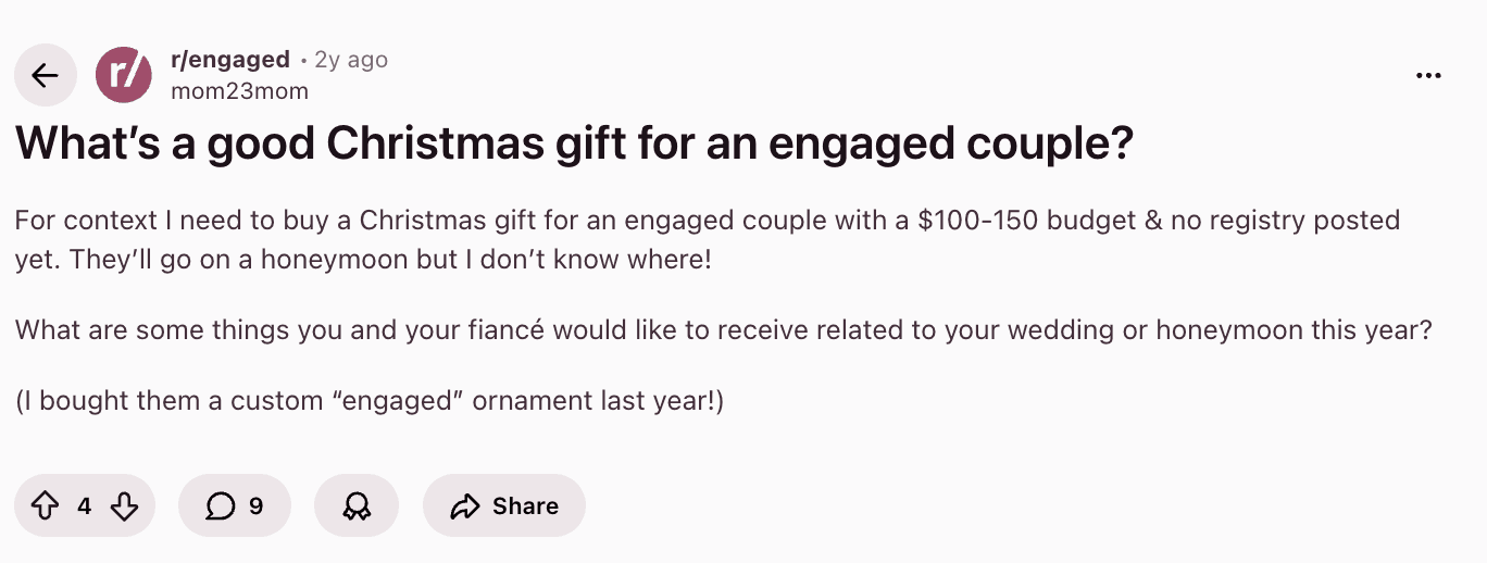 Tinggly Reddit Example