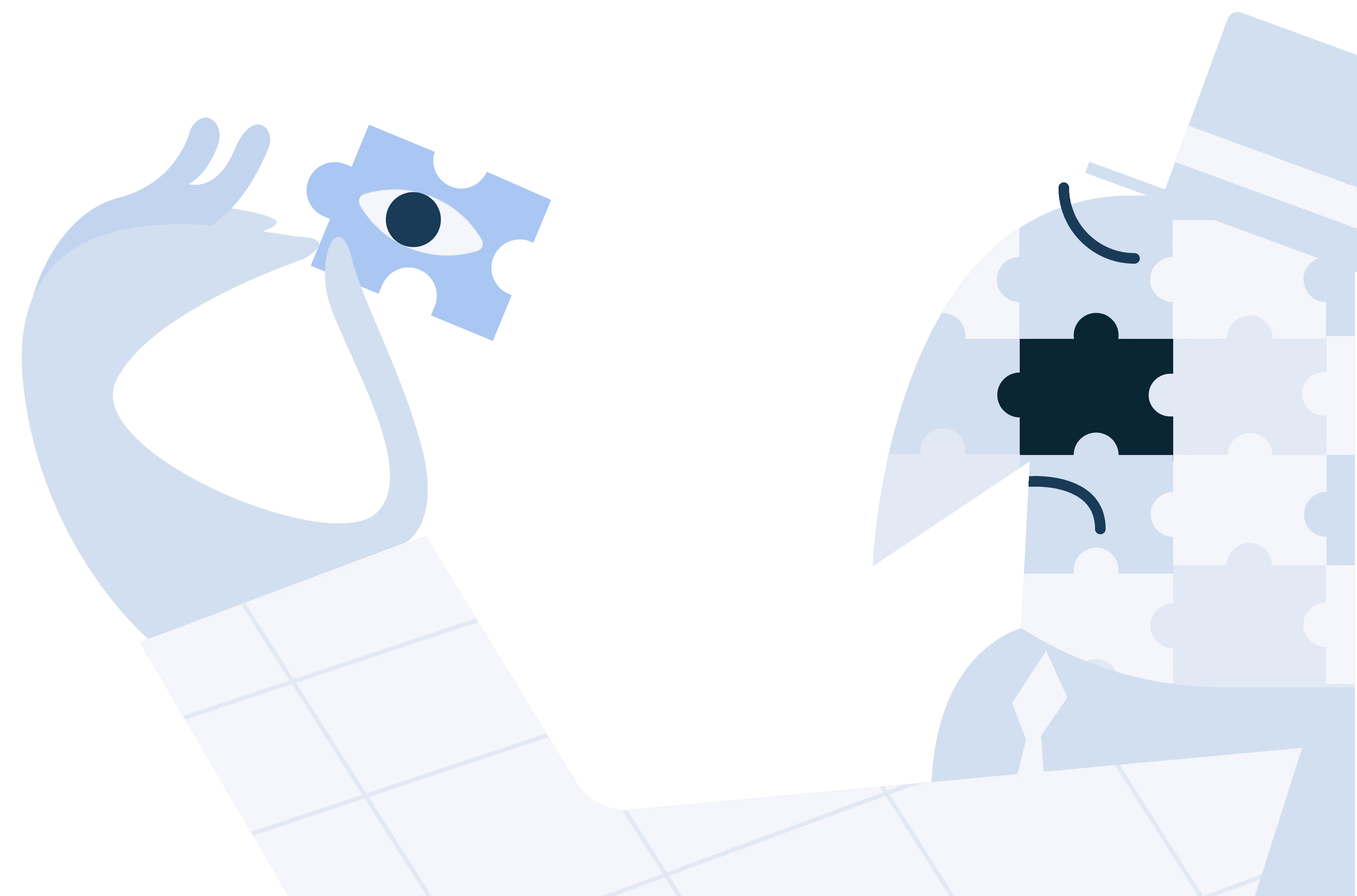 A illustration of a man that misses a piece
