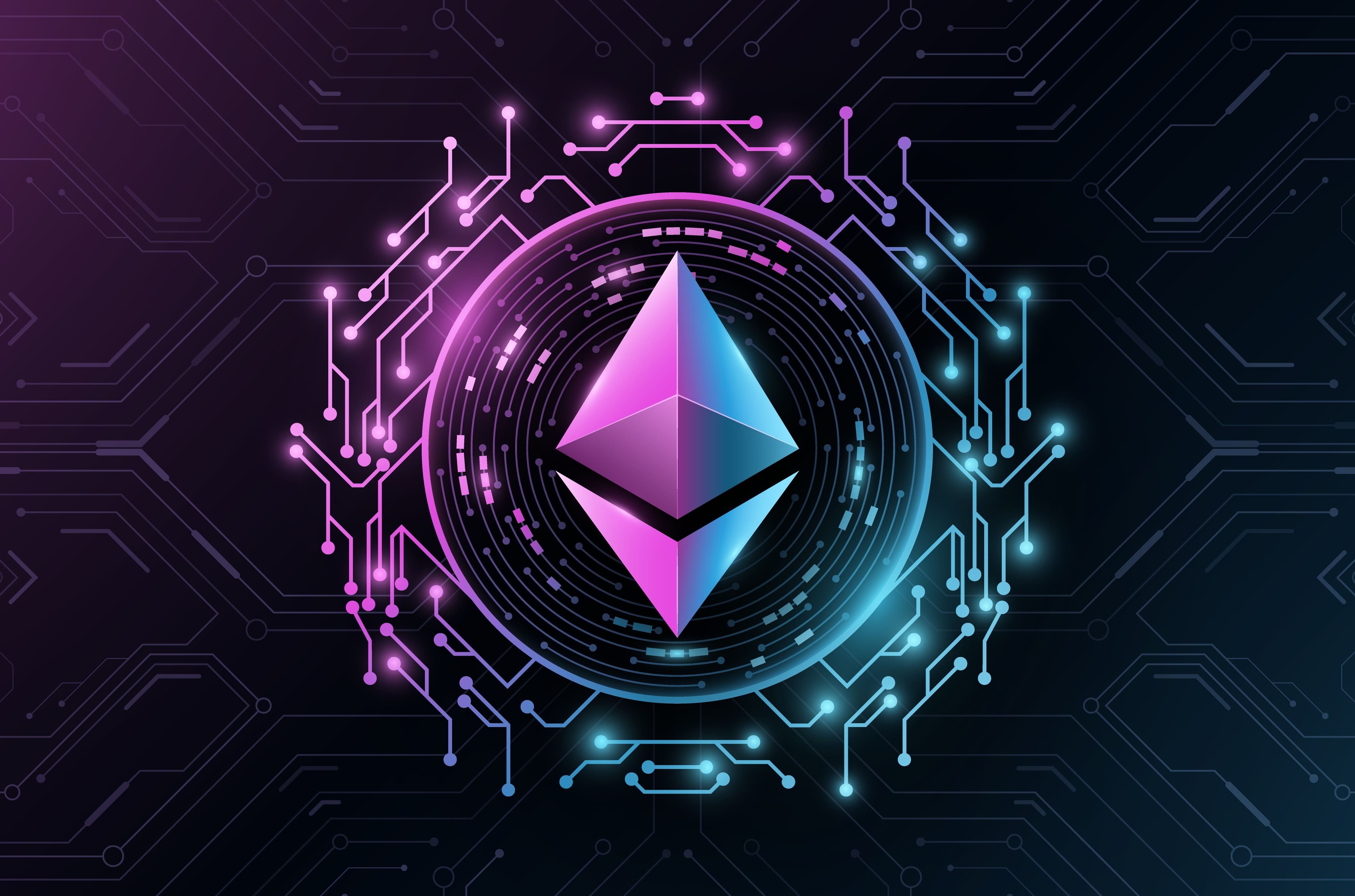 ethereum logo with background gradient