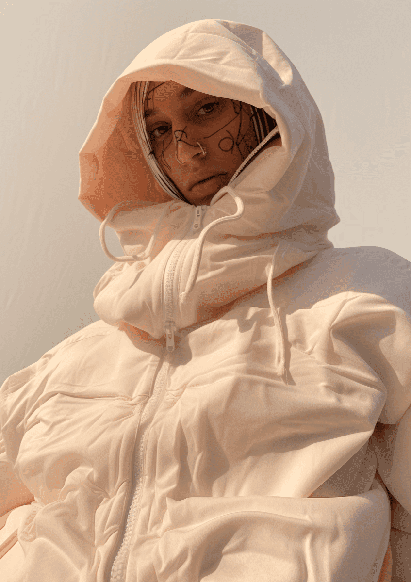 a woman with a jacketa