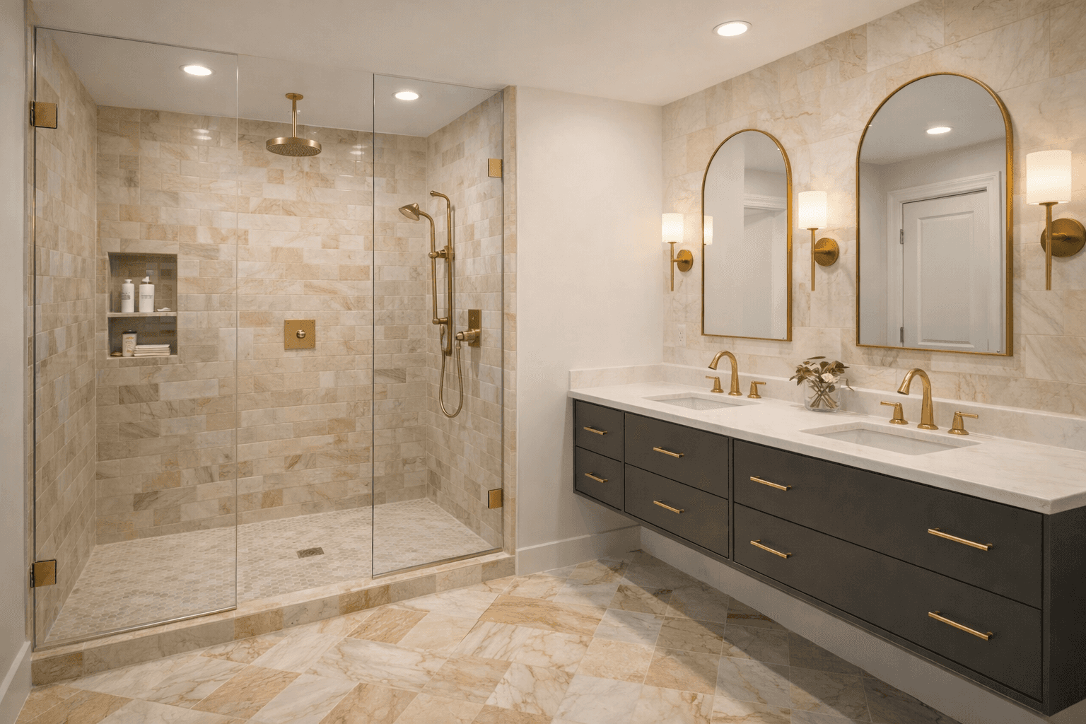 Modern architecture with staircase and walls of a building