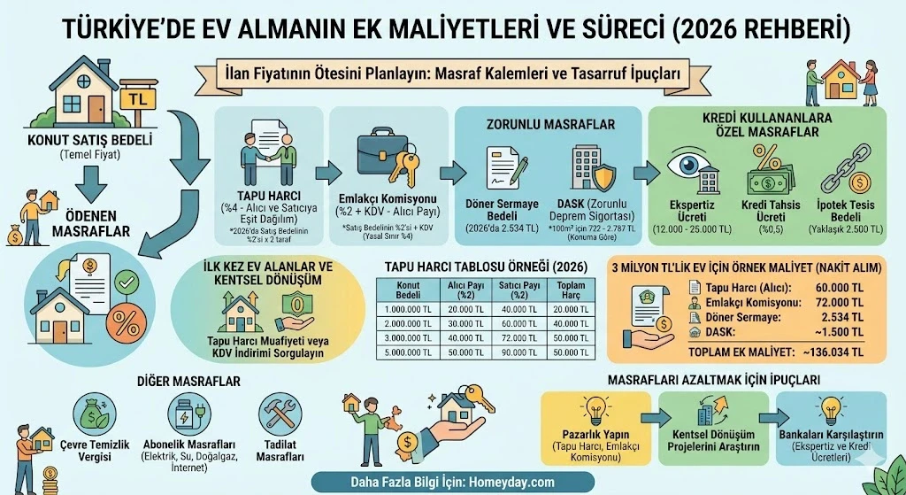Ev Alırken Çıkan Masraflar Nelerdir? 2026 