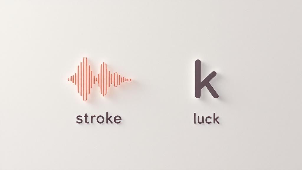 A graphic illustrating consonance, showing words like 'stroke' and 'luck' connected by shared consonant sounds.