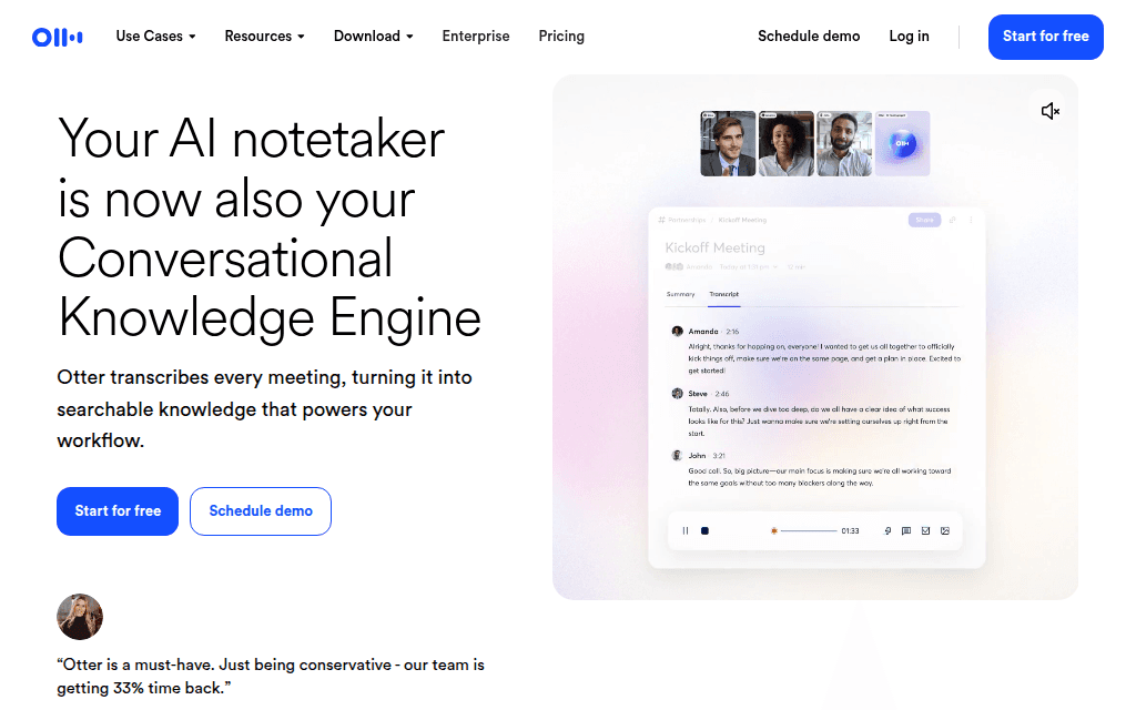otter ai home page