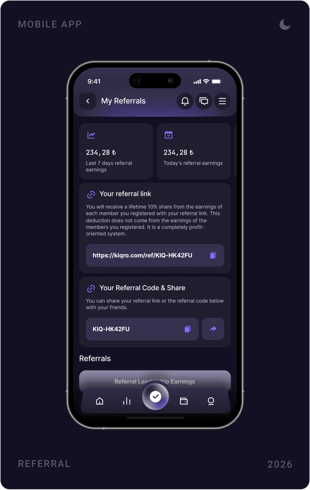 Modern Referral System Interface Design